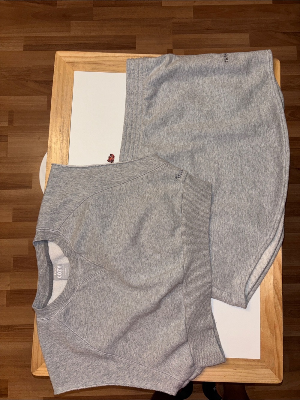 Women Grey Sweatshirt and Skirt Set